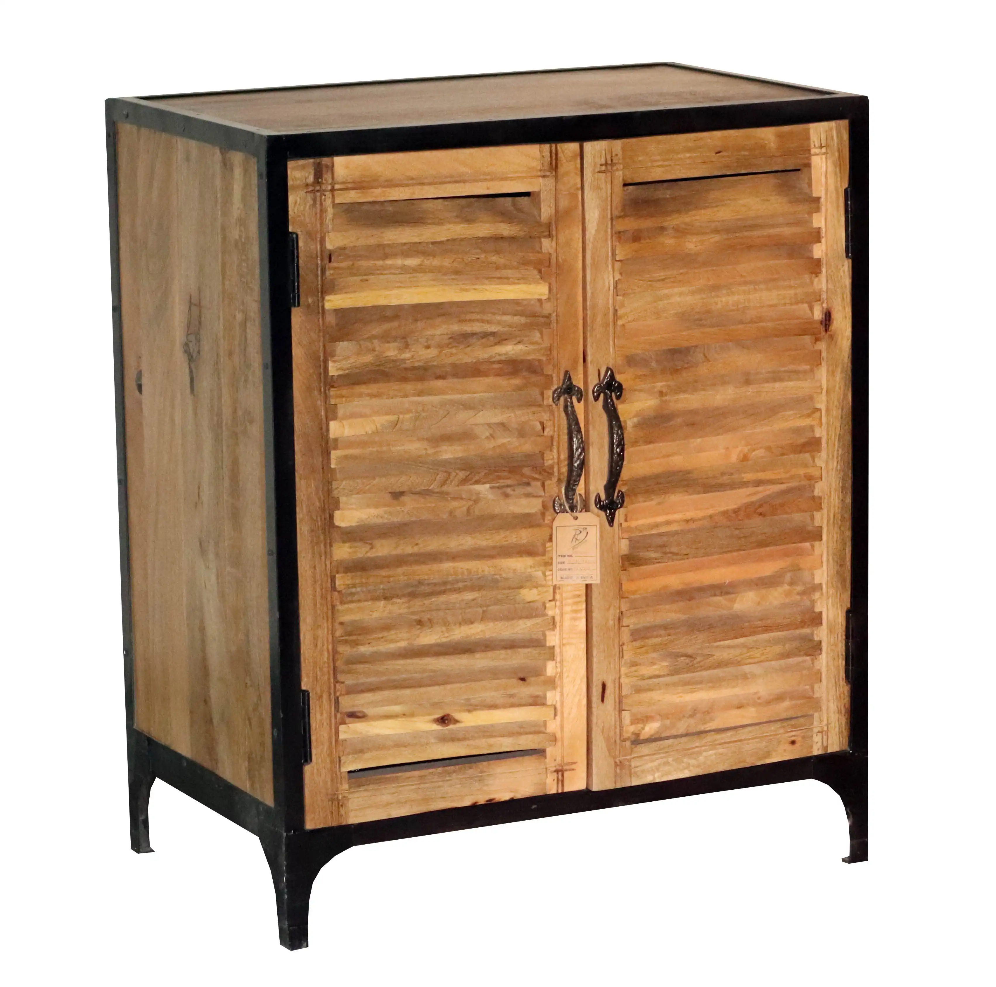 Wooden & Iron Industrial Sideboard with 2 Shutter Doors - popular handicrafts